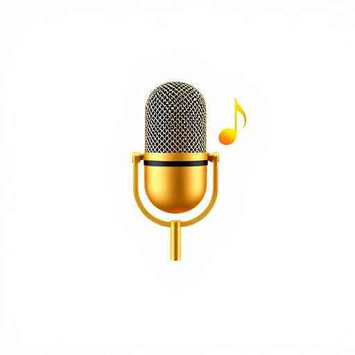 Logo van Zangstudio De Gouden Stem, een gouden microfoon met een muzieknoot