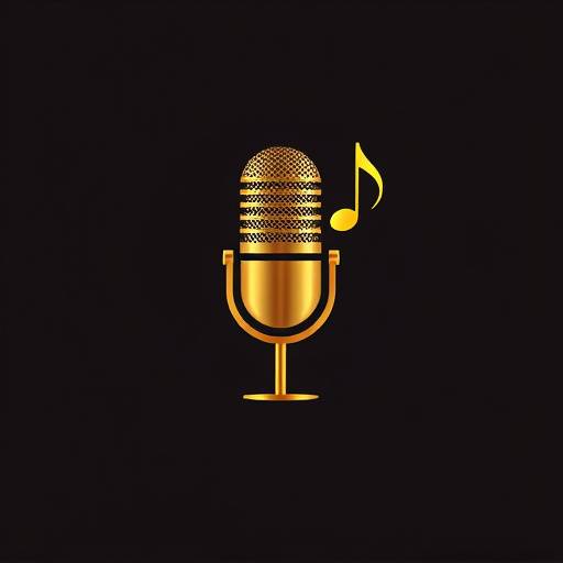 Logo van Zangstudio De Gouden Stem, een gouden microfoon met een muzieknoot